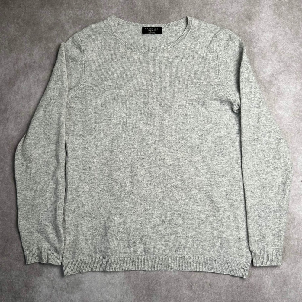 Charter Club Luxury Cashmere Sweater Gray Crewneck Pullover Womens Large